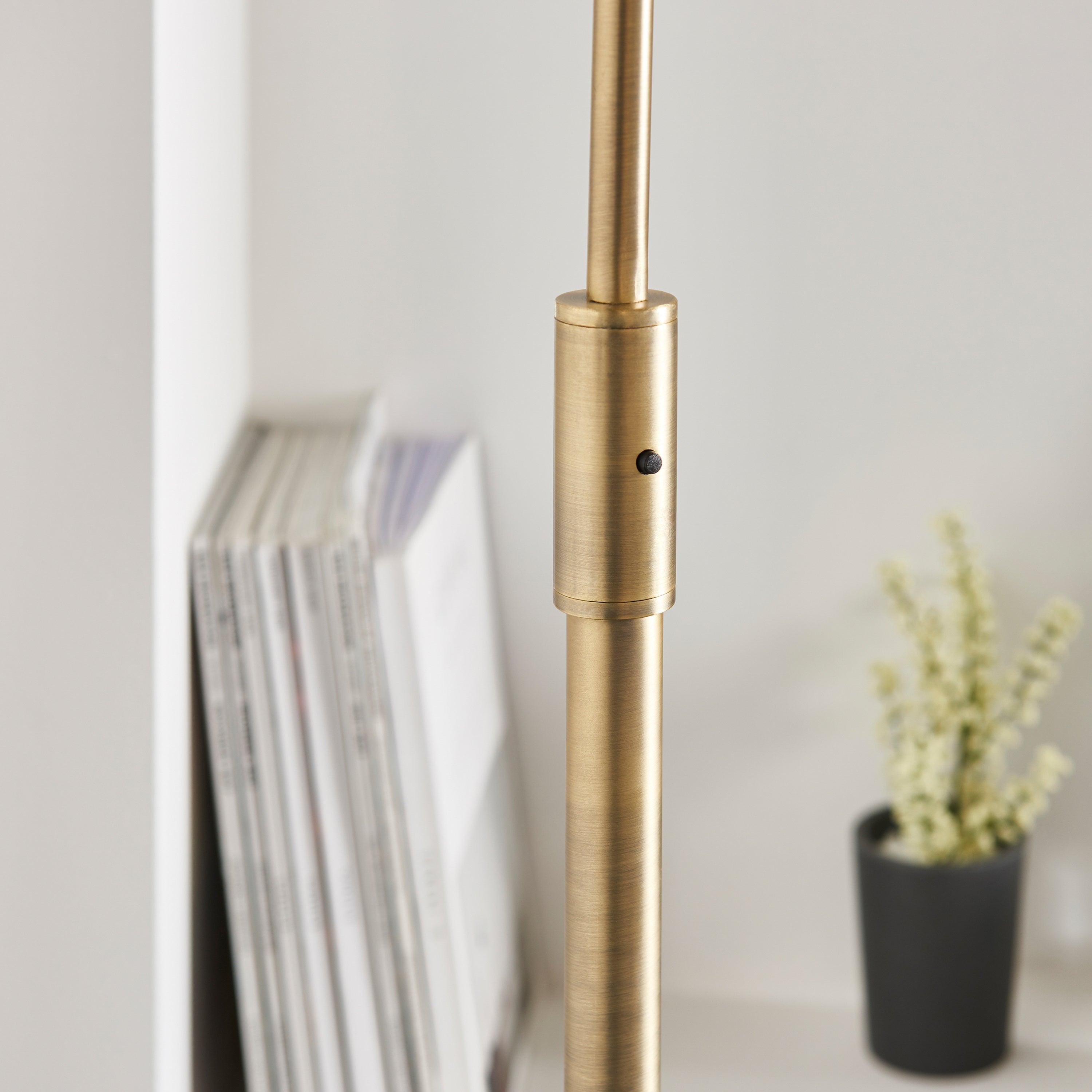 Alser Gold Orb Floor Lamp with Black Marble Base